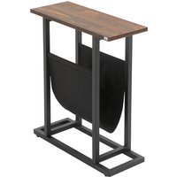 HOMCOM Beistelltisch Couchtisch mit Stofftasche & Stahlrahmen, Nachttisch für Schlafzimmer oder Wohnzimmer, dunkelbraun und schwarz Aosom.de