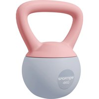 SPORTNOW Kettlebell 4 kg, Soft-Kettlebell mit Metallsandfüllung und rutschfestem Griff, für Bodybuilding-Training, Zuhause, Fitnessstudio, Altrosa und Hellgrau Aosom