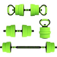 SPORTNOW Verstellbares Hantelset, 4 in 1, 30kg, Gewichtssatz als Kettlebell, Langhantel, Kurzhanteln oder Liegestützständer, Fitnessgerät für Männer und Frauen, Heim-Fitnessstudio Aosom