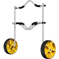 SPORTNOW Kajakwagen verstellbarer Kanuwagen Bootswagen Surfwagen Bootstrailer mit Spanngurt für Kanu Surfboard Paddelboards Aluminium Gelb Aosom.de