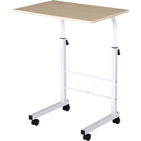 HOMCOM Beistelltisch höhenverstellbar Couchtisch mobil mit Rädern & Bremsen, C-Tisch aus Spanplatte & Stahl, vielseitig einsetzbar Aosom.de