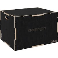 SPORTNOW 3 in 1 Plyo Box, Sprungbox aus Holz, Plyometric Plattform mit Griff, Plyometrisches Training, Sprungtrainer für Zuhause, Fitnessstudio, 61 x 51 x 41 cm, Schwarz Aosom