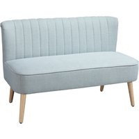 HOMCOM 2-Sitzer Stoffsofa, kleines Zweisitzer Sofa, Sofa pflegeleicht, Holz, Schaumstoff, Hellgrün Aosom.de