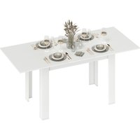 HOMCOM Ausziehbarer Esstisch für 6-8 Personen mit Klappflügeln, Ausziehbarer Küchentisch aus MDF für Esszimmer, Wohnzimmer, 140-180x80x75 cm, Weiß Aosom