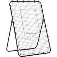 HOMCOM Fußball Rebounder Klappbares Fußballtor Kickback Rückprallwand 123x73x1785 cm 4 Verstellbare Stufen Schwarz für Training & Spaß Aosom.de