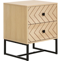 HOMCOM Sideboard Beistelltisch Kommode 2 Schubladen Spanplatte Natur 48 x 39,5 x 60 cm Aosom