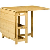 HOMCOM Esstisch, Klapptisch, Esszimmertisch, Küchentisch mit Ablagefächer, verstellbaren Füße, Bambus, Naturholz, 149,5 x 80 x 73,5 cm Aosom