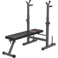 HOMCOM Hantelbank verstellbar klappbar mit Hantelablage Fitnessbank für zu Hause aus Stahl in Schwarz und Grau Aosom.de