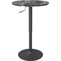 HOMCOM Bartisch Stehtisch Runder Esstisch für 2 Personen, Küchentisch mit Marmoroptik für Wohnzimmer, Esszimmer, kleine Räume, Schwarz, Ø60 x 68-93,5cm Aosom