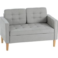 HOMCOM 2 Sitzer Sofa, Couch mit Stauraum, Gepolsterter Polstersofa, Doppelsofa mit Samtoptik für Wohnzimmer, Schlafzimmer, 117x 62 x 78 cm Aosom