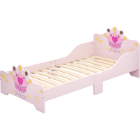 HOMCOM Kinderbett Prinzessinnen-Motiv mit Rausfallschutz für 3-6 Jahre, Holzbett für Mädchenzimmer aus Pappelholz, 143x73x60 cm Aosom.de