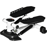 HOMCOM Mini Stepper kompaktes Fitnessgerät mit LCD-Bildschirm große Pedale Metall ABS Weiß Schwarz 48x34x21cm ideal für Zuhause Aosom.de