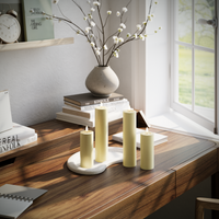 LED-Blockkerzen-Set – Hellgelb – 2 x 5 x 12,5 cm | 2 x 5 x 20 cm