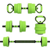 SPORTNOW 4 in 1 Hanteln Set 20 kg verstellbare Kurzhantel & Langhantel Kettlebell Liegestützgriffe professionell Dumbbell Krafttraining und Gewichtheben für Zuhause Fitness Aosom