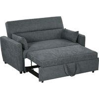 HOMCOM Schlafsofa 2-Sitzer mit Bettfunktion, verstellbare Rückenlehne, Polstersofa mit Wurfkissen in Samtoptik für Wohnzimmer Aosom.de