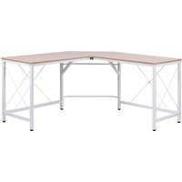 HOMCOM L-Schreibtisch Eckschreibtisch 150x150x76cm Winkelschreibtisch aus MDF in Naturfarbe für Home Office & Arbeitszimmer Aosom.de