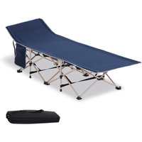 Outsunny Feldbett Faltbares Campingbett mit Aufbewahrungstasche, Stahl & Oxford, Blau, 190x68x52cm Aosom