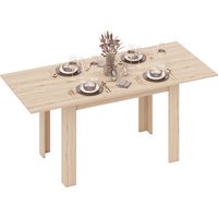 HOMCOM Erweiterbarer Esstisch, rechteckiger Küchentisch, für 8 bis 6 Personen, für kleine Räume, modernes Design, 140-180 x 80 cm, Naturholzoptik Aosom