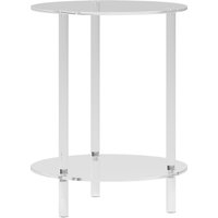 HOMCOM Niedriger Runder Tisch mit 2 Ebenen für den Innenbereich, Acryl Beistelltisch, Ø40x50 cm, Transparent Aosom