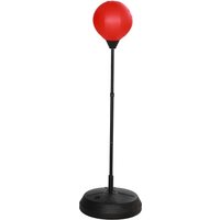 AIYAPLAY Punchingball für Kinder Boxstand mit Boxhandschuhen, 122,5-147 cm höhenverstellbar Box-Set mit Ständer für Jungen & Mädchen, Stahl, Rot   Aosom