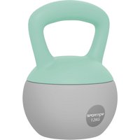 SPORTNOW Kettlebell 12 kg mit rutschfestem Griff für Fitness, Krafttraining und Cardio, grau und grün Aosom