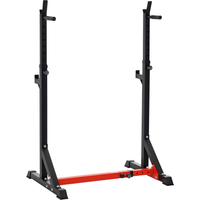 HOMCOM Verstellbarer Hantelständer aus Stahl 77-122x73x121-171cm in Schwarz und Rot für effektives Training Aosom.de