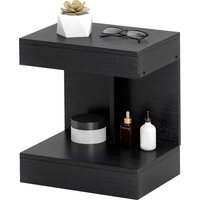 HOMCOM Nachttisch mit Schubladen, Beistelltisch, Nachtschrank mit Ablage, Nachtkommode für Schlafzimmer, Wohnzimmer, 40 x 30 x 46 cm, Schwarz Aosom