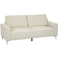 HOMCOM 3-Sitzer Sofa, Couch mit Armlehnen, Rückenkissen, Wohnzimmersofa mit Cordbezug, Federkern, Dick Gepolstert Polstersofa für Wohnzimmer, Schlafzimmer 193 x 77 x 80 cm, Cremeweiß Aosom