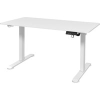 Vinsetto Höhenverstellbarer Schreibtisch 140x70cm elektrisch Computertisch 4 Memory Ergonomisch Sitz Stehpult Haken Anti-Kollision Weiß Aosom