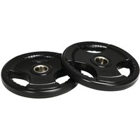 SPORTNOW Hantelscheiben 2er-Set 15 KG Tri-Grip gummierte Olympiascheiben bodenschonend mit 5 cm Bohrung für Krafttraining Aosom.de
