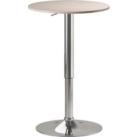 HOMCOM Höhenverstellbarer runder Bartisch 67-93 cm, Hochtisch, Tischplatte Ø60 cm 360° drehbar, mit runder verchromter Metallbasis, für Bistro, Küche/Essbereich, Naturholz Aosom