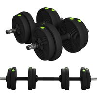 HOMCOM 2-in-1 Hantel Set 15 kg verstellbar mit 8 Hantelscheiben, bodenschonend für Krafttraining und Fitness Aosom.de