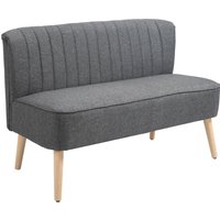 HOMCOM Küchensofa 2 Sitzer, bis 150 kg belastbar, Zweisitzer Küchensofa, Friesensofa 2 Sitzer, Dunkelgrau Aosom.de