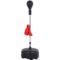 HOMCOM Punchingball Set Standbox Training Set 136-154 cm höhenverstellbar mit 1 paar Handschuhe Geeignet für Profis und Anfänger Schwarz Aosom