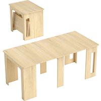 HOMCOM Esstisch, 60-180x85cm Ausziehbar Küchentisch für bis 6 Personen, Modern Esszimmertisch, für Wohnzimmer, Esszimmer, Küche, Natur Aosom