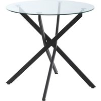 HOMCOM Couchtisch runder Glastisch Schwarz Beistelltisch mit Sicherheitsglas & Metallgestell 80x80x75 cm modern & stilvoll Aosom.de