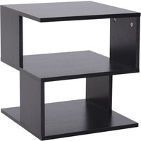 HOMCOM Beistelltisch Betttisch mit modernes Design, Couchtisch für Büro Wohnzimmer Esszimmer Arbeitszimmer, Spanplatte, Schwarz, 40x40x43 cm Aosom