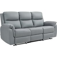 HOMCOM Fernsehsessel Relaxsessel mit Liegefunktion, 3 Sitzer Sofa TV-Sessel mit Taschenfeder, Kinosessel mit Doppel-Liegesessel, Fußablage, schnelle Montage für Wohnzimmer, Dunkelgrau Aosom