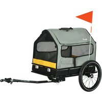 PawHut Hundeanhänger 3-in-1 Haustierhaus & Lastenanhänger, Hundefahrradanhänger mit Reflektoren für kleine Hunde bis 10 kg, Oxford Grau Aosom.de