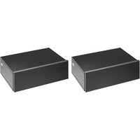 HOMCOM Set mit 2 Wand-Nachttischen - Set mit 2 Nachttischen - Schublade, Regal - Schwarze Spanplatten Aosom