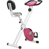HOMCOM Heimtrainer F-Bike Fahrradtrainer mit 8-stufig einstellbarem Magnetwiderstand, höhenverstellbar, Stahl, Rosa und Weiß, kompakt 43 x 97 x 109 cm Aosom.de