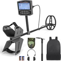 Outsunny Metalldetektor für Erwachsene 5 Modi Tragbar Ortungsgerät mit Alarm Spule LCD-Display, IP68 Wasserdichter Metall Pin Pointer, Metallsuchgerät, Metallpointer für Hunt, Relikte, Dunkelgrau Aosom