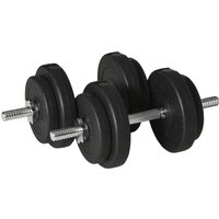 HOMCOM Verstellbares Hantelset von 20 kg mit 2,5/1,5 kg Scheiben und 2 kg Verbindungsstangen Trainingsset für das Fitnessstudio zu Hause Aosom