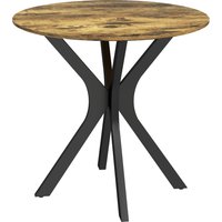 HOMCOM Esstisch, Runder Küchentisch, Moderner Esszimmertisch Kaffeetisch mit Spider-Stahlgestell, Bartisch für 2 Personen, Ø78 x 75 cm, Rustikales Braun Aosom