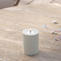 LED-Blockkerzen für den Außenbereich Ø 7,5 x 10 cm Sand