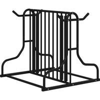 DURHAND Fahrradständer Mehrfachständer Radständer wetterfest Aufstellständer für bis 4 Fahrräder, beidseitig, Stahl 90 x 80 x 80 cm, Schwarz Aosom