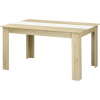 HOMCOM Esstisch Küchentisch für 6 Personen, skandinavischer Stil in Natur- und Weißholzoptik, Maße: 140L x 90B x 75H cm Aosom