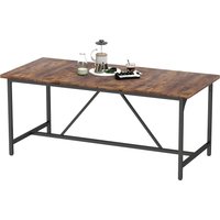 HOMCOM Rechteckiger Esstisch für 6-8 Personen, Industrieller Küchentisch mit Dicker Tischplatte und Metallbeinen, 180x80x75,5 cm, Rustikales Braun Aosom