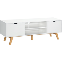 HOMCOM TV Schrank, TV-Kommode, Schrankelement mit Schubladen und Offene Regale, MDF, Weiß, 150 x 39 x 50 cm Aosom