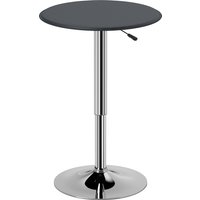 HOMCOM Bartisch Esstisch Stehtisch Tresentisch, Küchentisch für Wohnzimmer, Esszimmer, Chromstahl, Kunstleder, Schwarz, Ø63 x 67- 93 cm Aosom